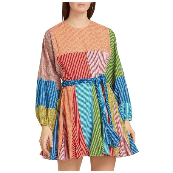 NWT Rhode Ella Cotton Patchwork Pinstripe Minidress Size S - Picture 16 of 16